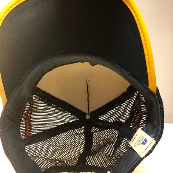 Sunoco Gold Vintage Foam Back 3 stripe Truckers Cap hat snap back - Picture 11 of 11